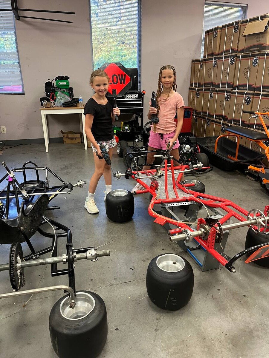Kids working on engineering projects